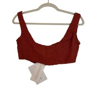 Savannah Morrow Corral Crop Top Scarlette Sienna Red Small NWT Resort Beach